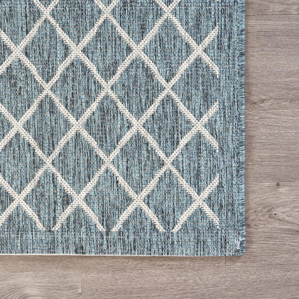 2’ x 3’ Blue Array Indoor Outdoor Scatter Rug Blue / Gray. Picture 6
