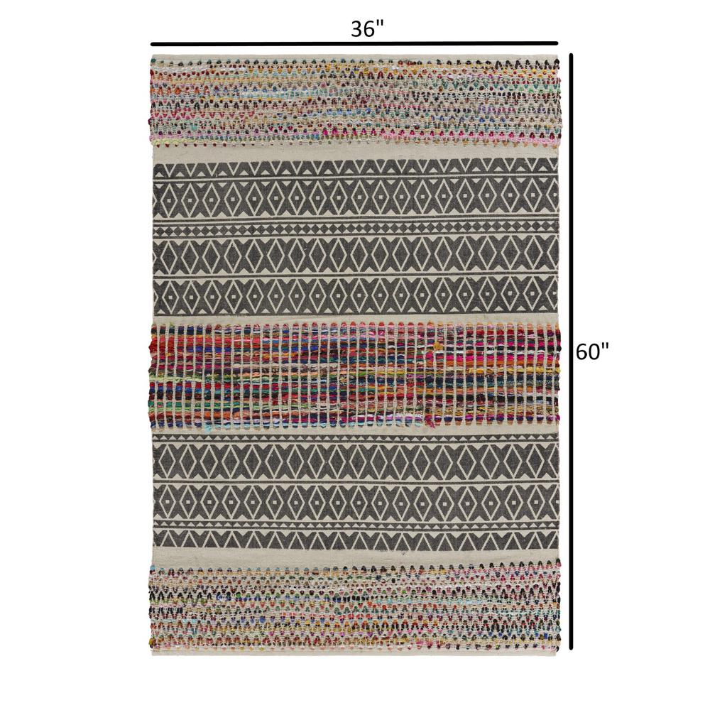 3’ x 5’ Colorful Traditional Chindi Area Rug Multi. Picture 7
