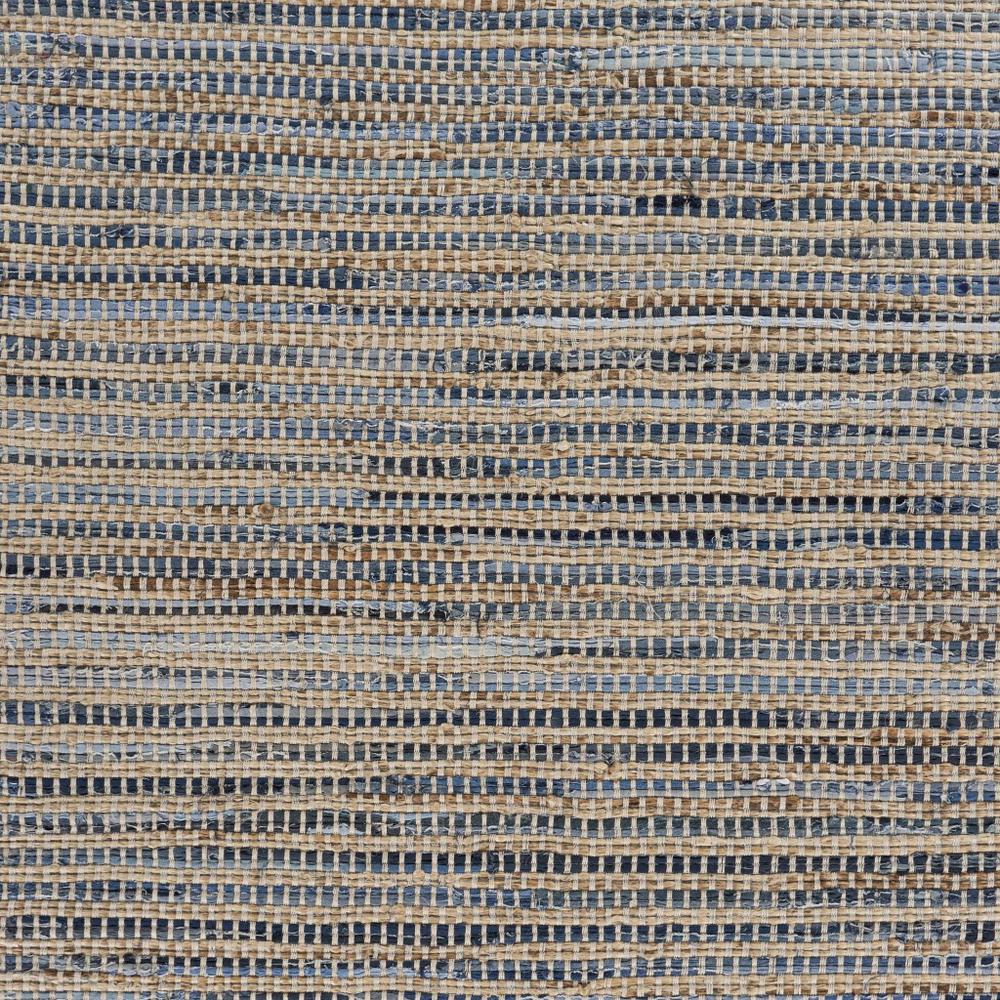 5’ x 7’ Blue and Beige Striped Area Rug Blue/Cream. Picture 2