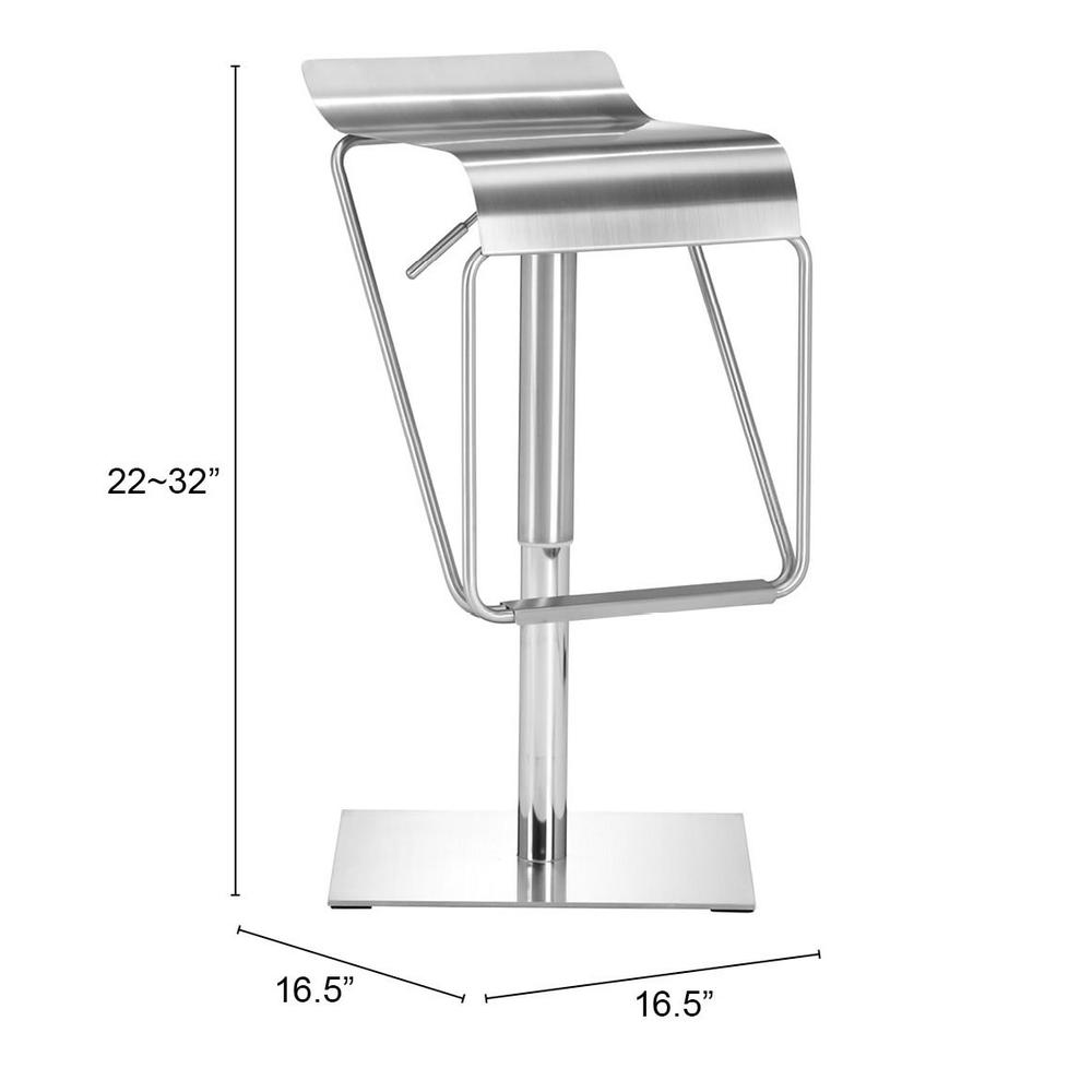 Dazzer Barstool Brushed Stainless Steel Silver. Picture 7