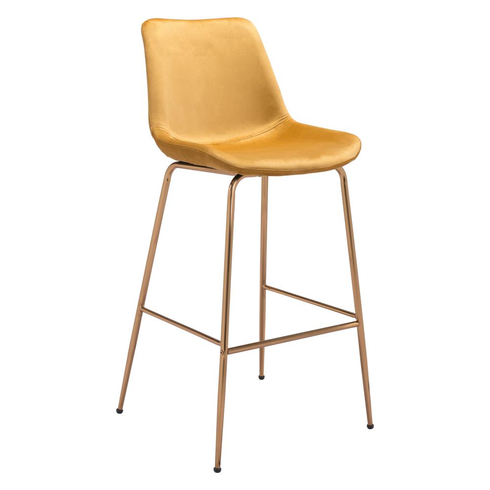 Tony Bar Chair Yellow & Gold Yellow & Gold. Picture 1