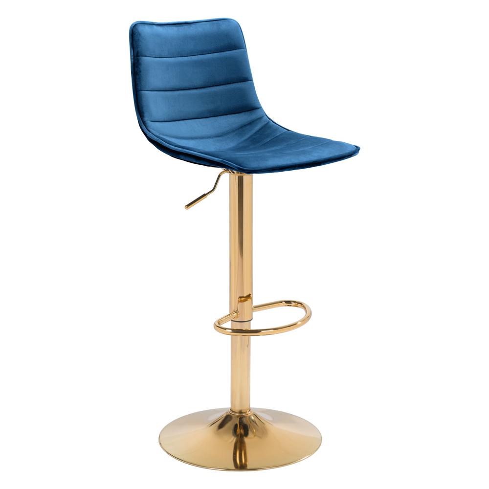 Prima Bar Chair Dark Blue & Gold Dark Blue & Gold. Picture 1