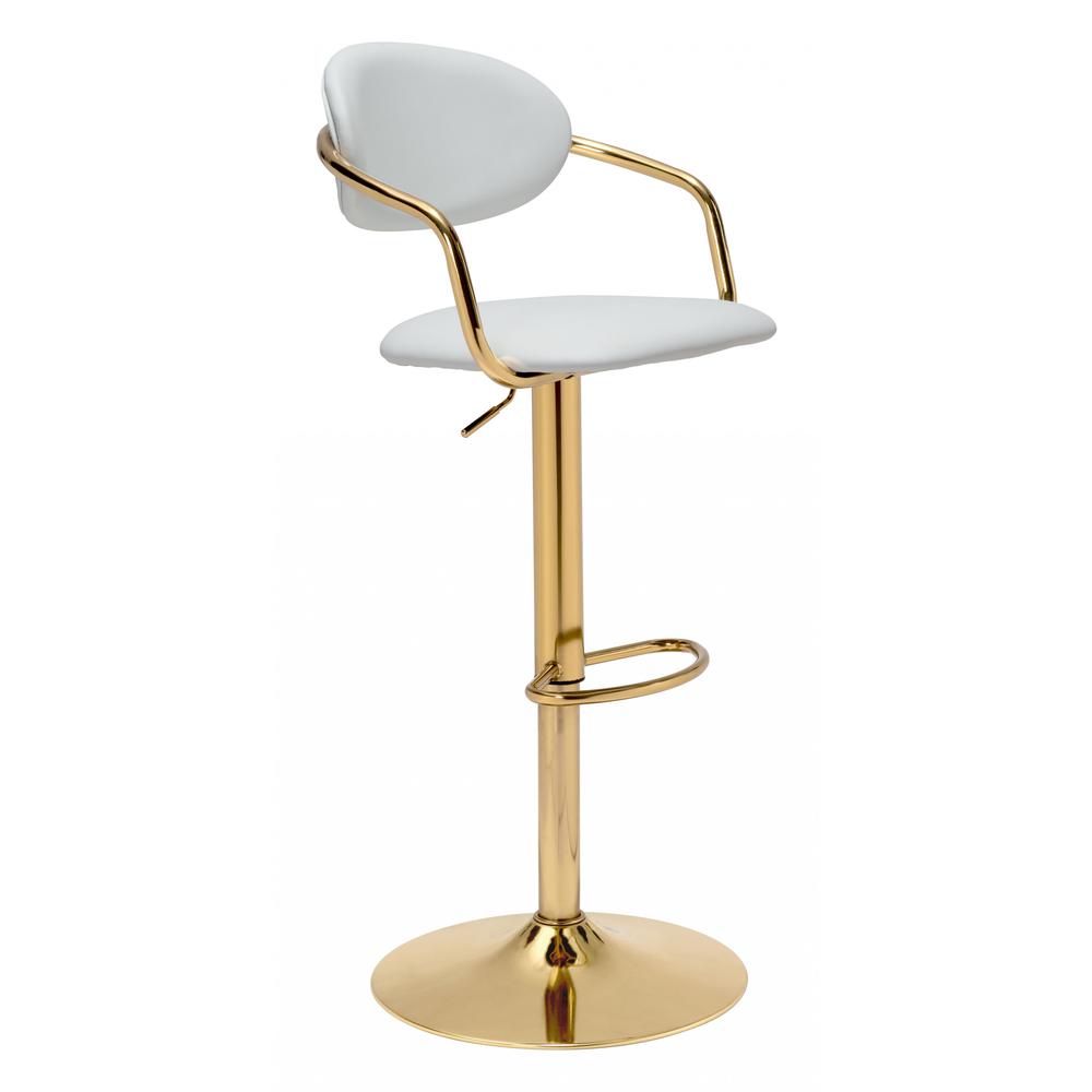 Gusto Bar Chair White & Gold White & Gold. Picture 1