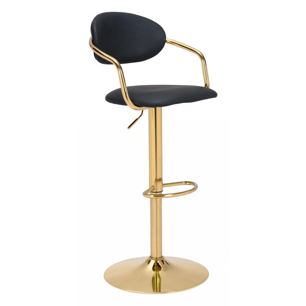 Gusto Bar Chair Black & Gold Black & Gold. Picture 1