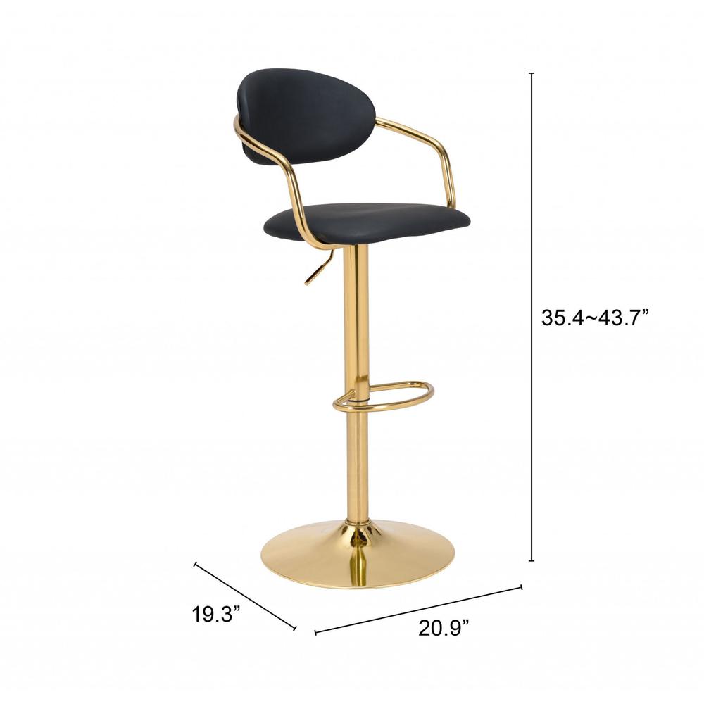 Gusto Bar Chair Black & Gold Black & Gold. Picture 8