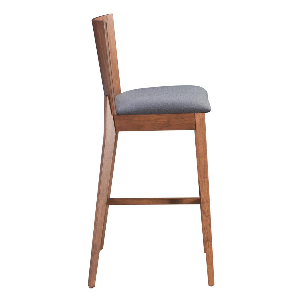 Ambrose Bar Chair (Set of 2) Walnut & Gray Walnut & Dark Gray. Picture 3