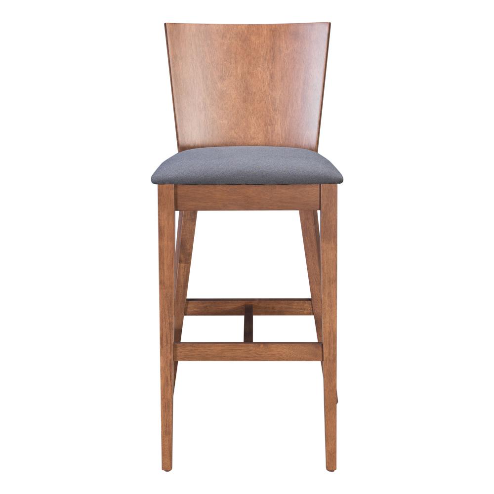 Ambrose Bar Chair (Set of 2) Walnut & Gray Walnut & Dark Gray. Picture 4