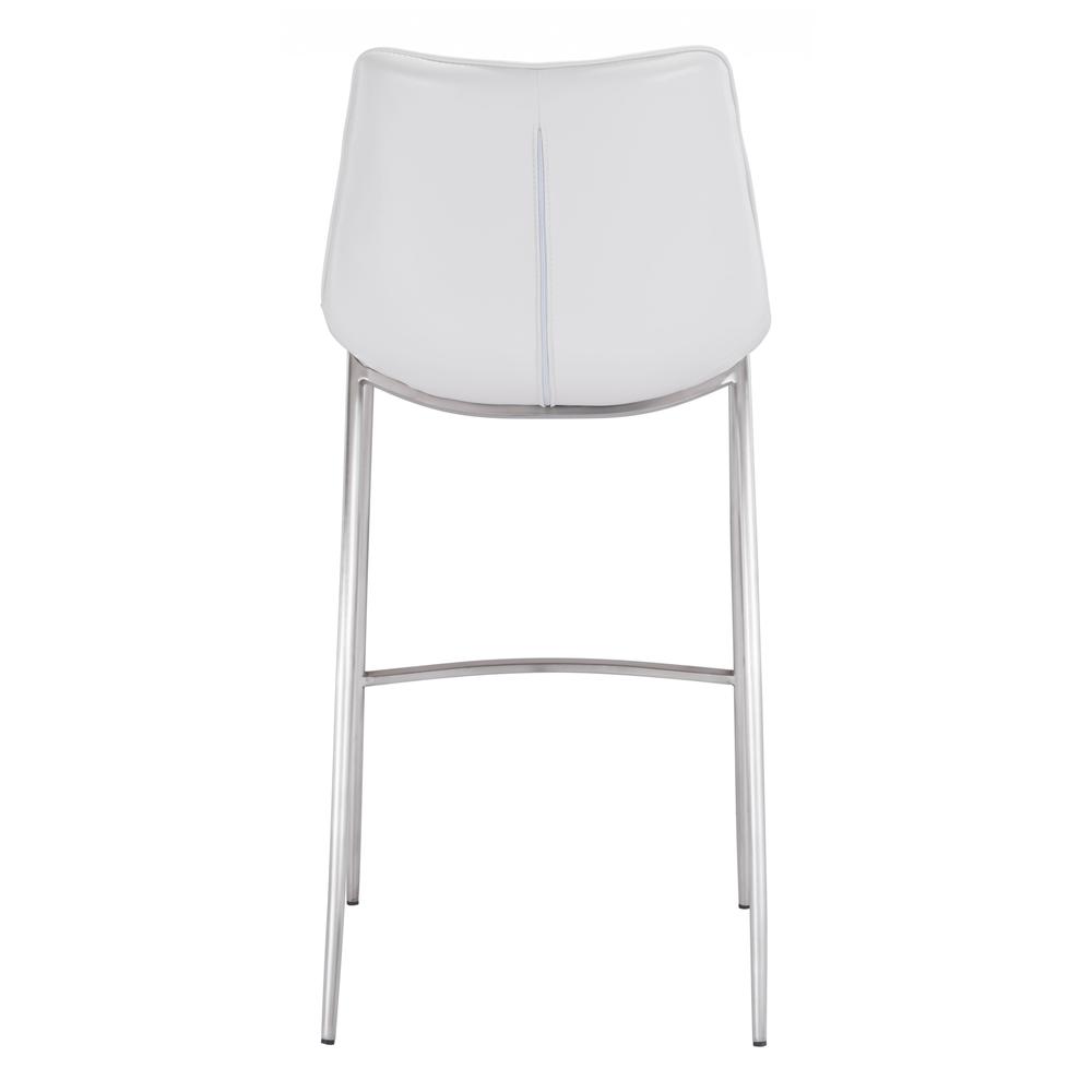 Magnus Bar Chair (Set of 2) White & Silver White & Silver. Picture 5