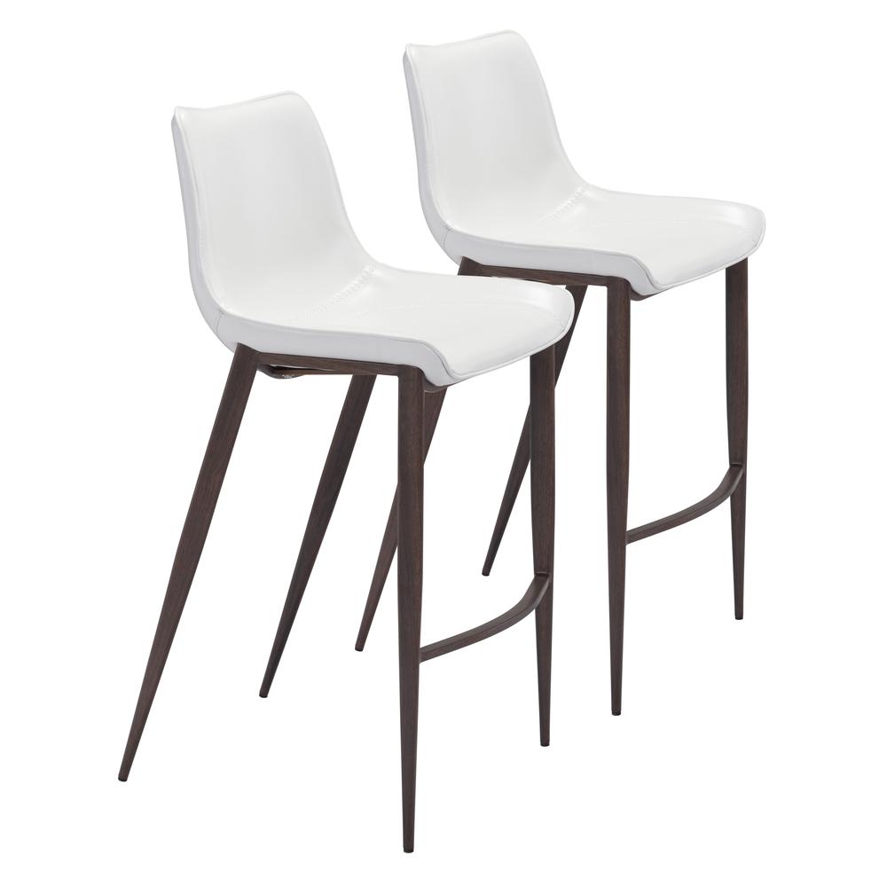 Magnus Bar Chair (Set of 2) White & Walnut White & Walnut. Picture 1