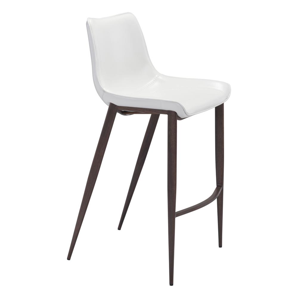 Magnus Bar Chair (Set of 2) White & Walnut White & Walnut. Picture 2