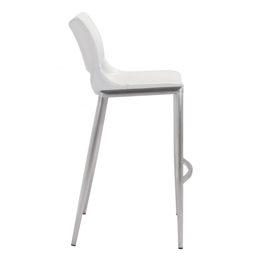 Ace Bar Chair (Set of 2) White & Silver White & Silver. Picture 3