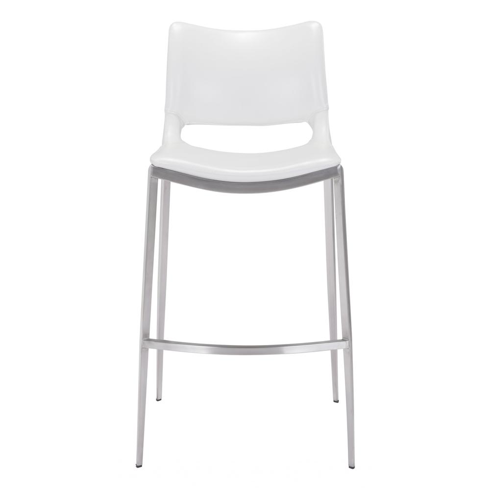 Ace Bar Chair (Set of 2) White & Silver White & Silver. Picture 4