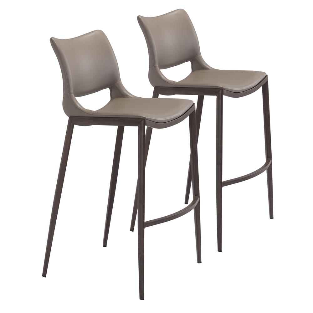 Ace Bar Chair (Set of 2) Gray & Walnut Gray & Walnut. Picture 1