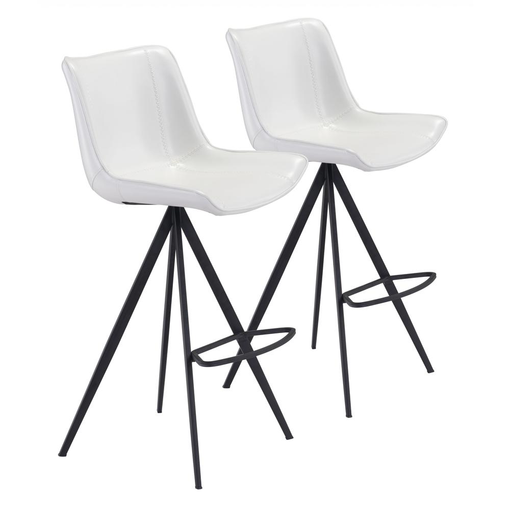 Aki Bar Chair (Set of 2) White & Black White & Black. Picture 1