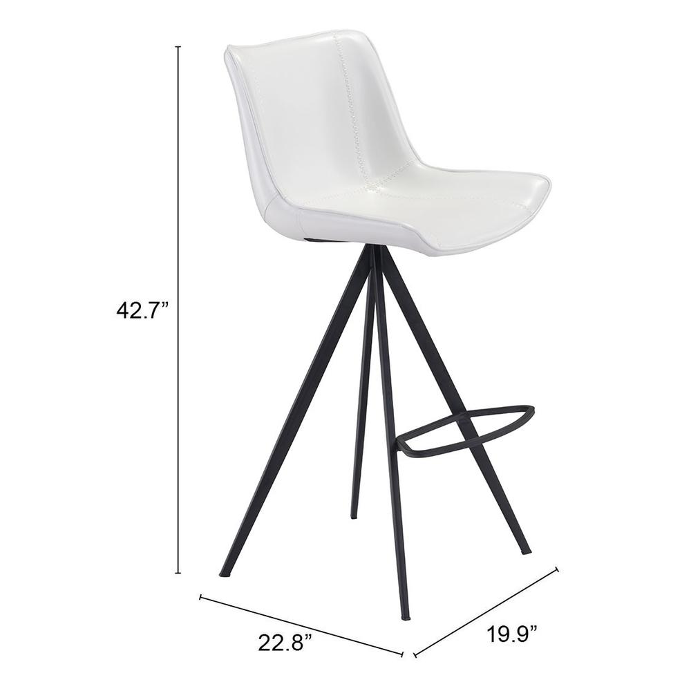 Aki Bar Chair (Set of 2) White & Black White & Black. Picture 8