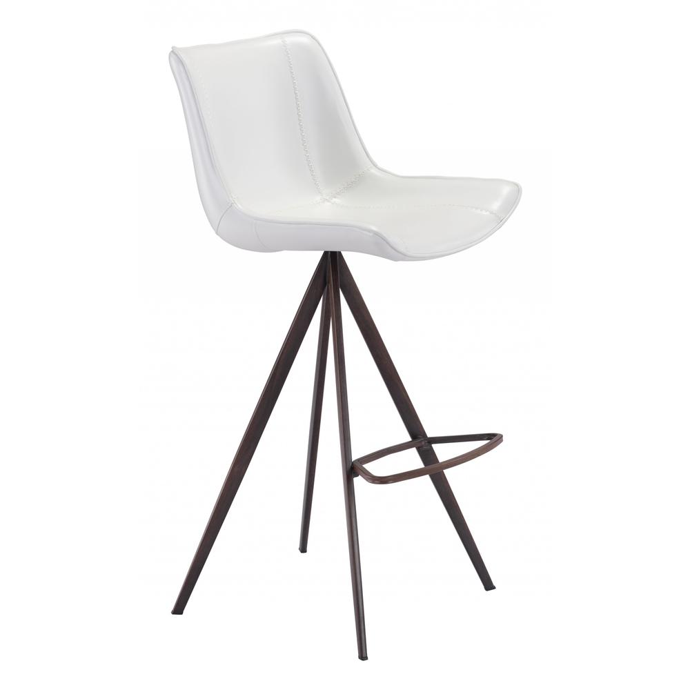 Aki Bar Chair (Set of 2) White & Walnut White & Walnut. Picture 2