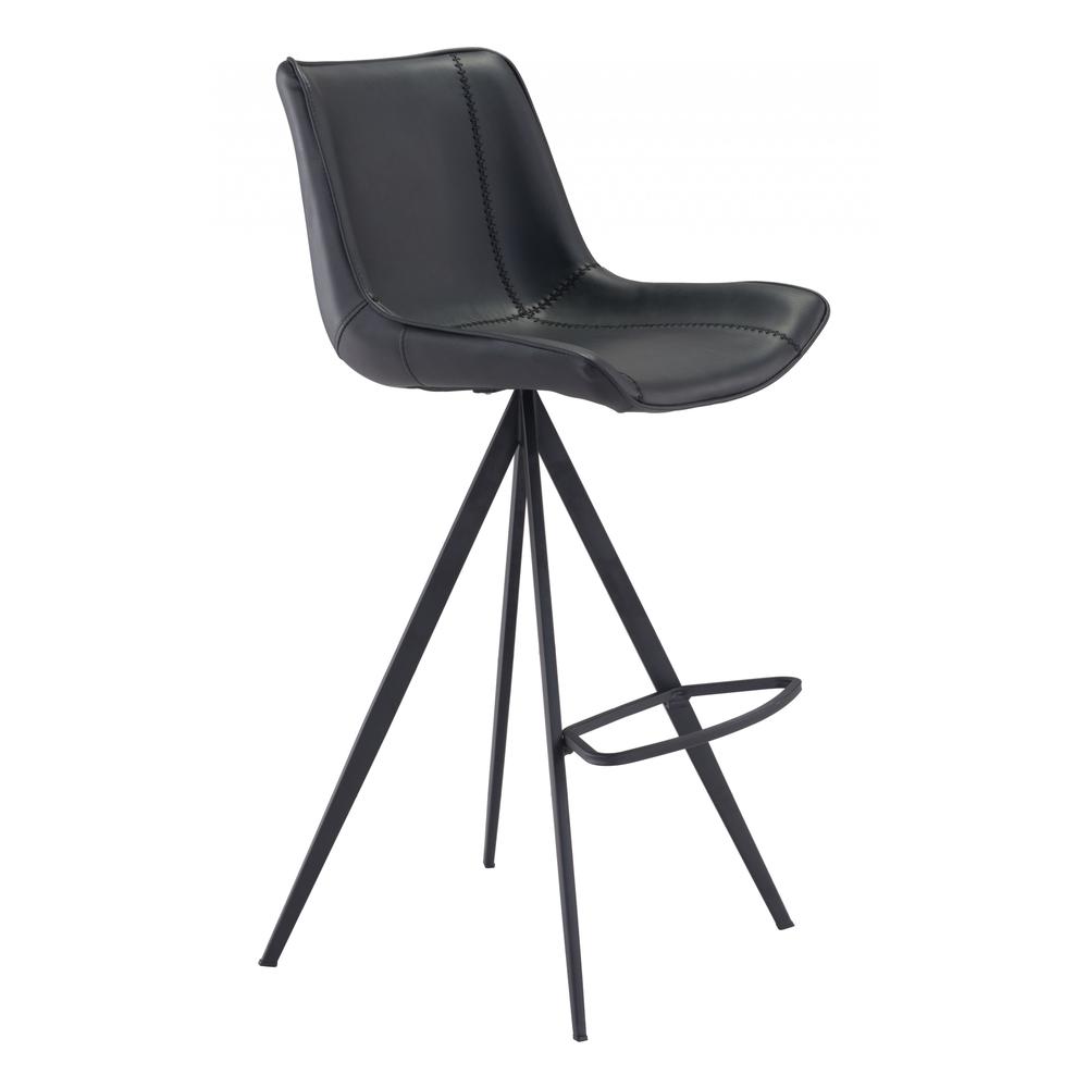 Aki Bar Chair (Set of 2) Black Black. Picture 2