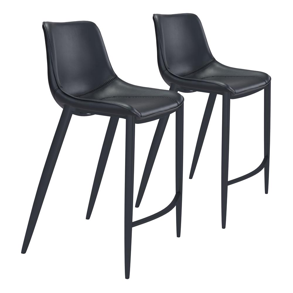 Magnus Bar Chair (Set of 2) Black Black. Picture 1