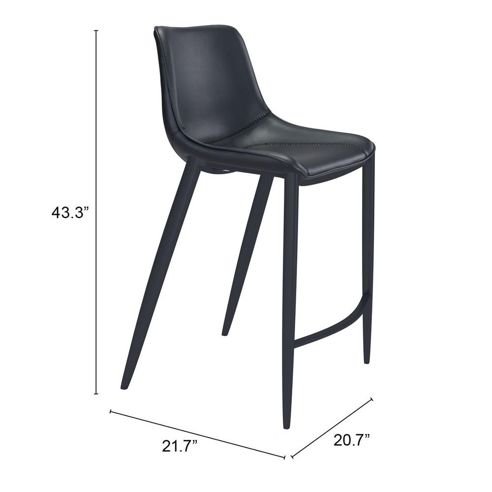 Magnus Bar Chair (Set of 2) Black Black. Picture 8