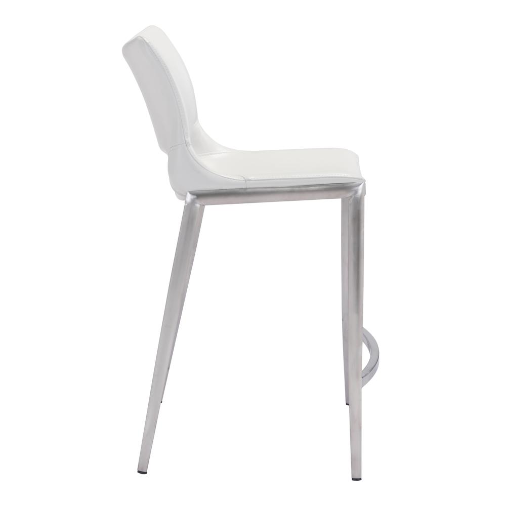Ace Counter Chair (Set of 2) White & Silver White & Silver. Picture 3
