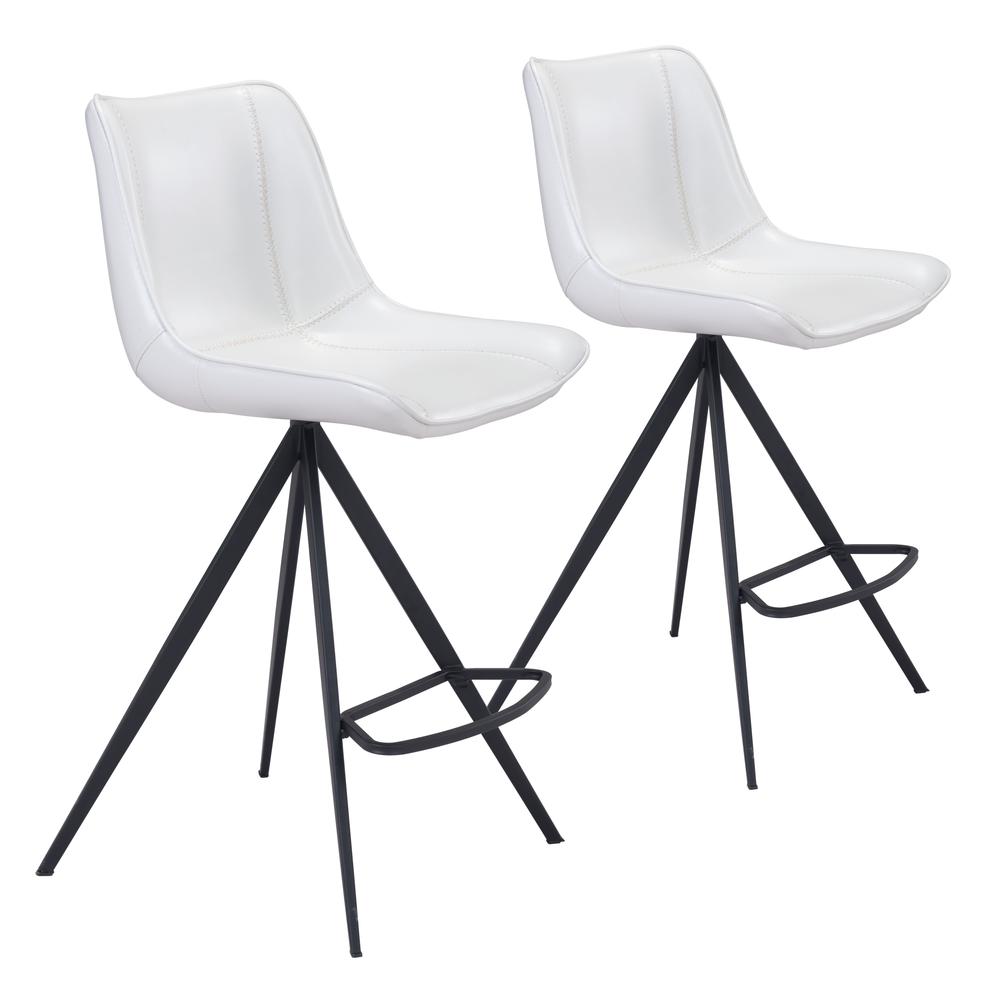 Aki Counter Chair (Set of 2) White & Black White & Black. Picture 1