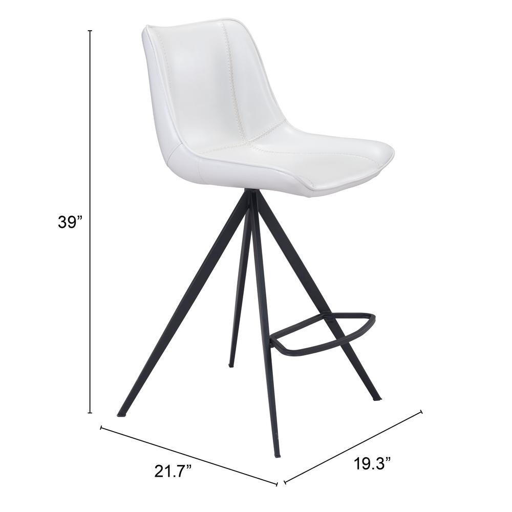 Aki Counter Chair (Set of 2) White & Black White & Black. Picture 8