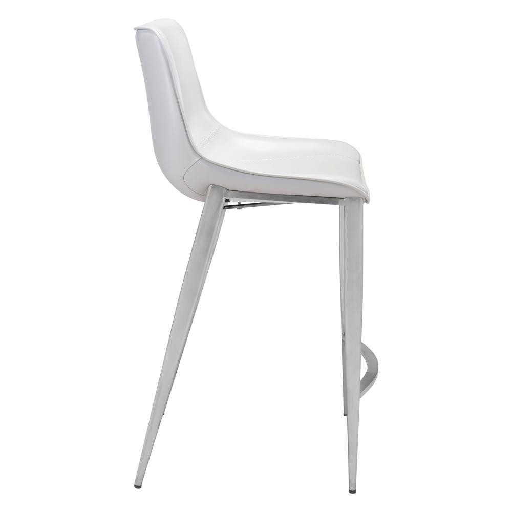 Magnus Counter Chair (Set of 2) White & Silver White & Silver. Picture 3