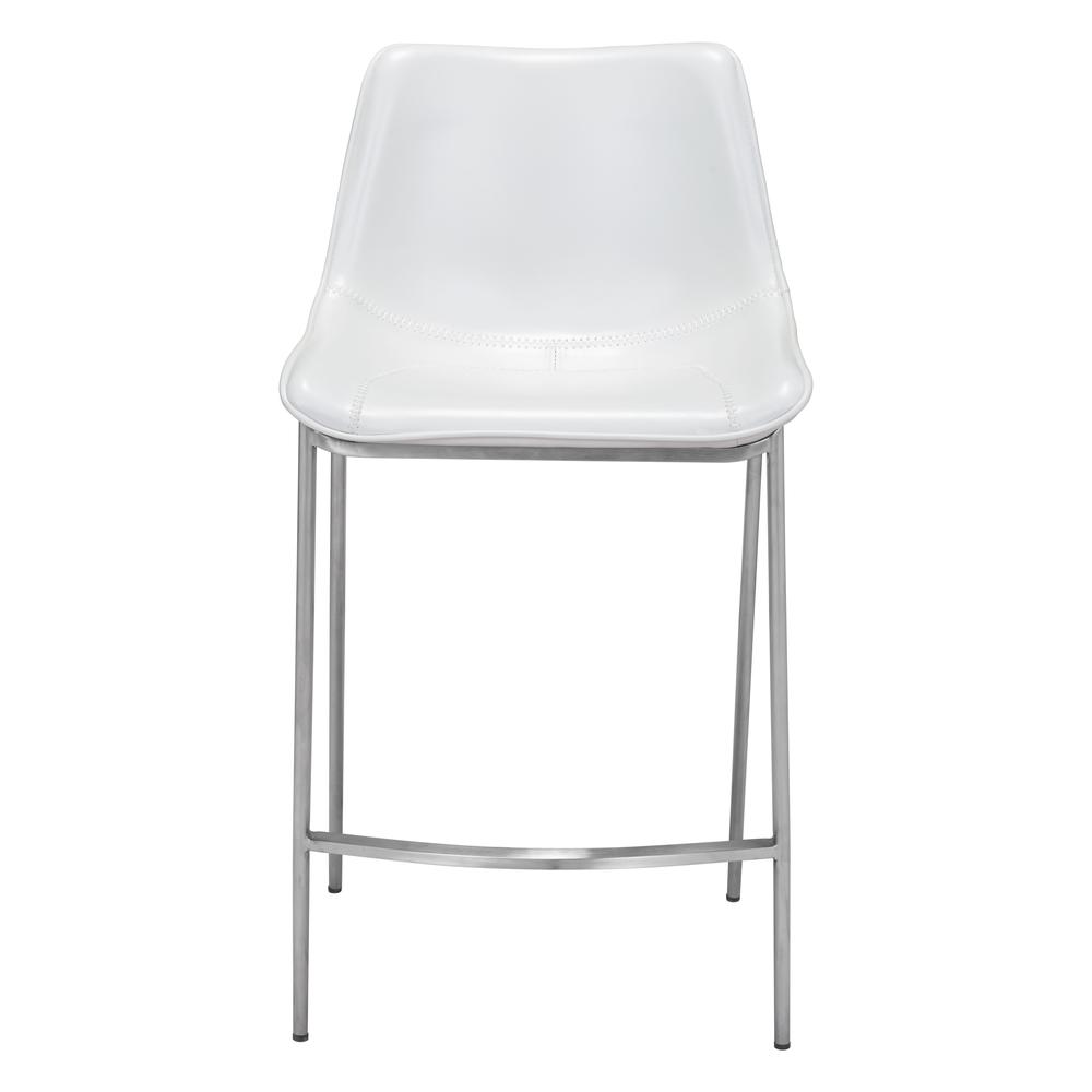Magnus Counter Chair (Set of 2) White & Silver White & Silver. Picture 4
