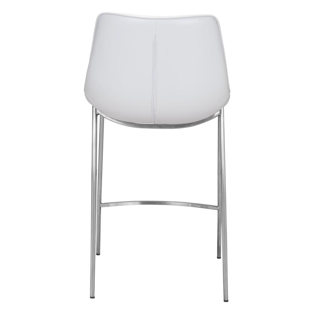 Magnus Counter Chair (Set of 2) White & Silver White & Silver. Picture 5