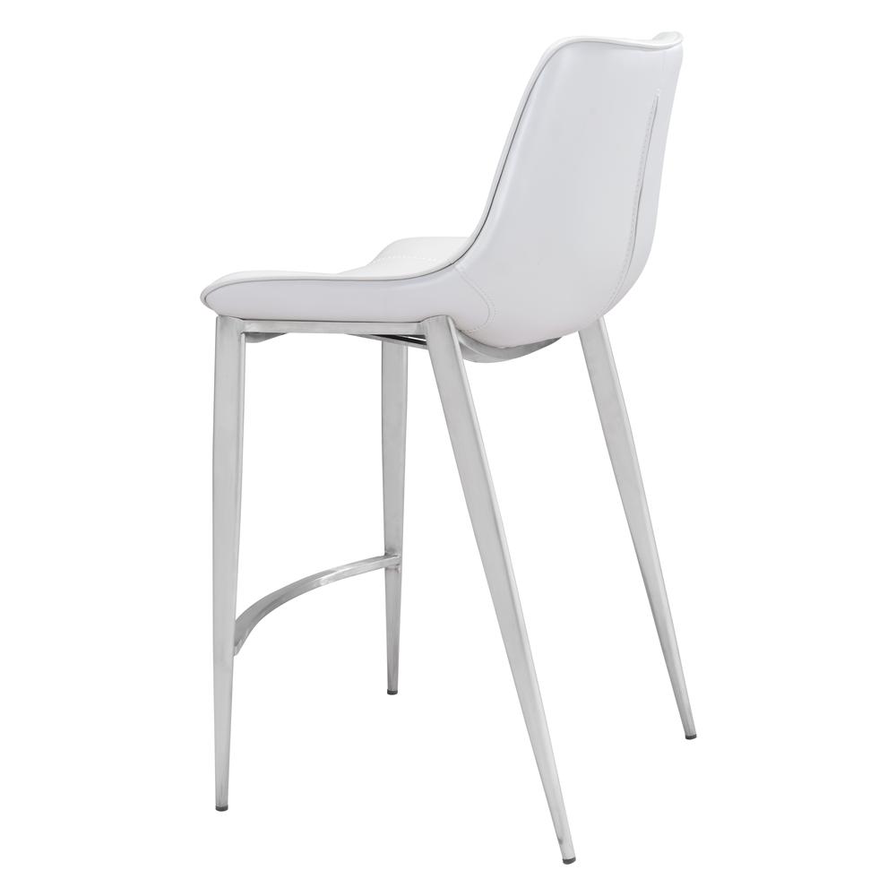 Magnus Counter Chair (Set of 2) White & Silver White & Silver. Picture 6