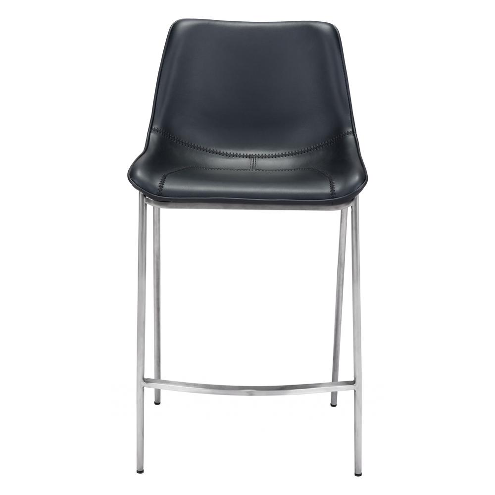 Magnus Counter Chair (Set of 2) Black & Silver Black & Silver. Picture 4