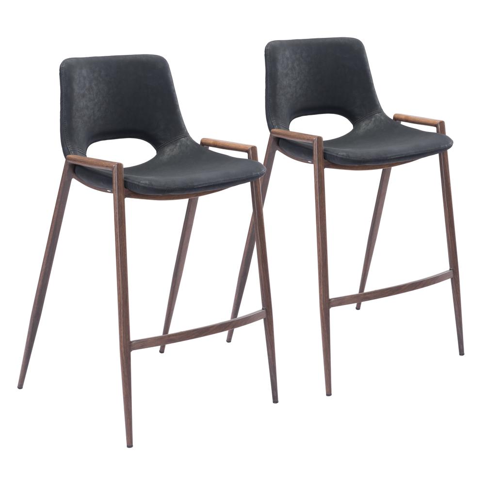 Desi Counter Chair (Set of 2) Black Black. Picture 1