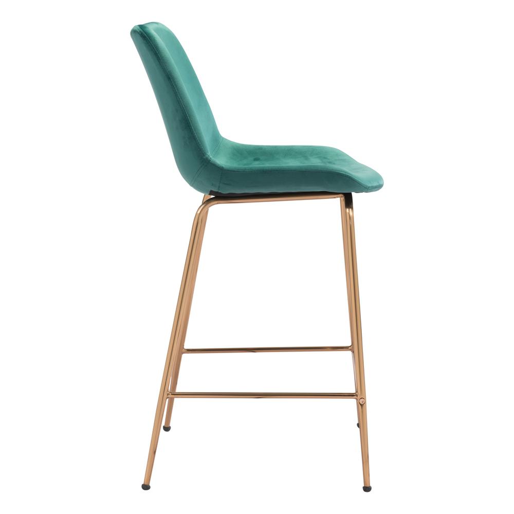 Tony Counter Chair Green & Gold Green & Gold. Picture 2