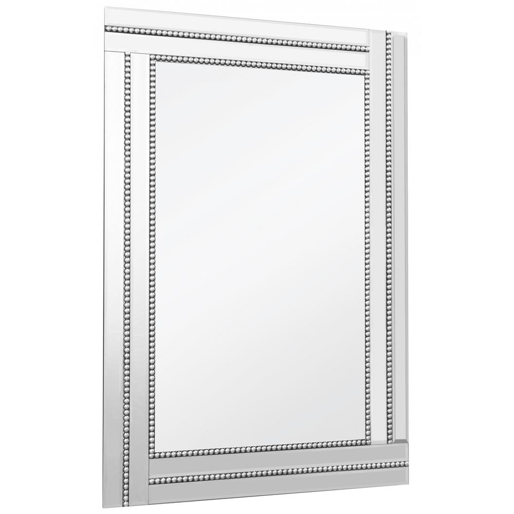 Silver Rectangle Accent Glass Mirror. Picture 1