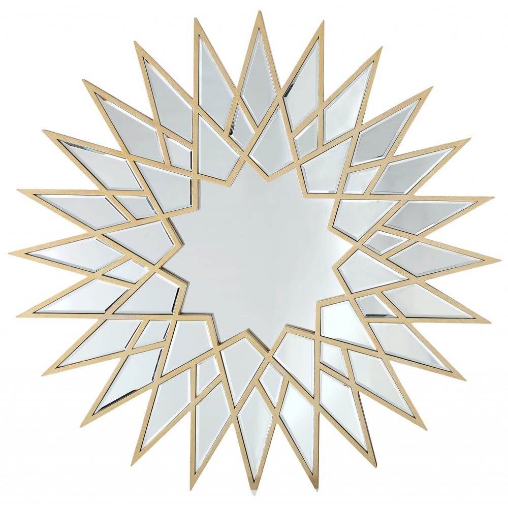Gold Sunburst Accent Metal Mirror. Picture 1