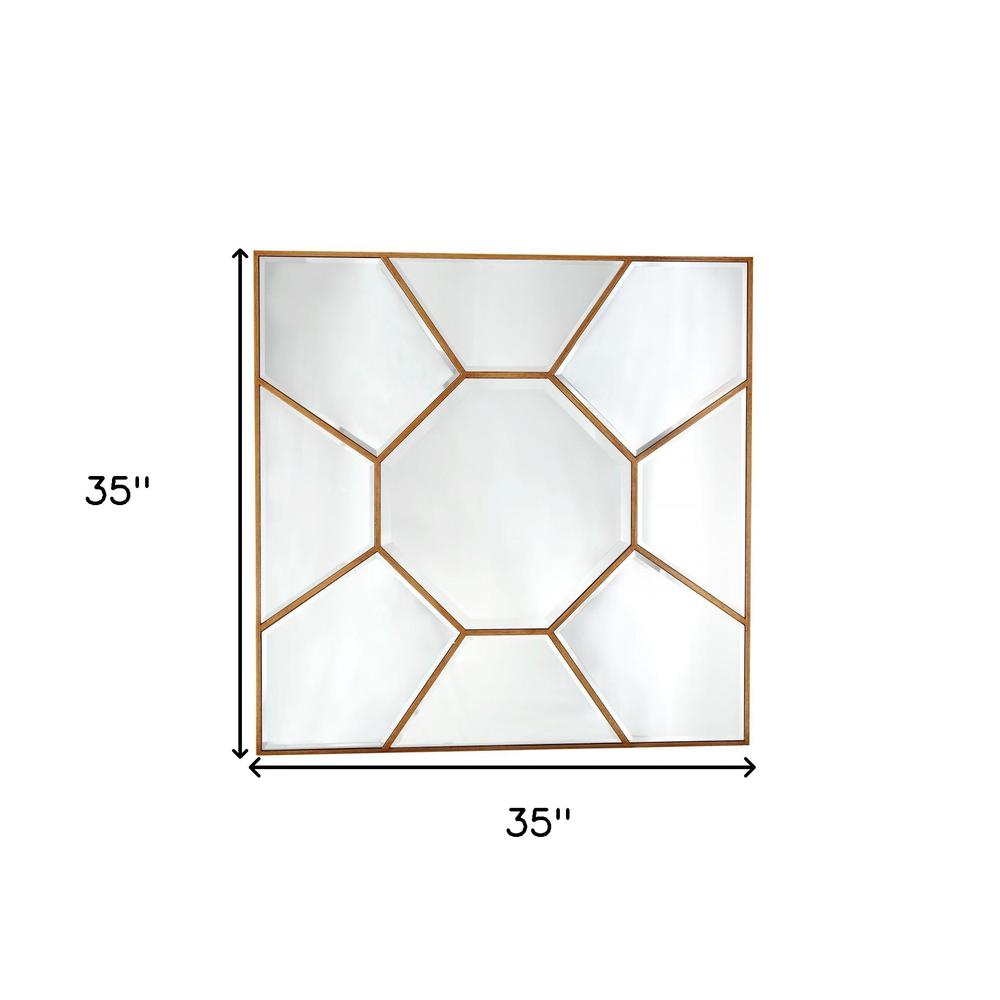 Gold Square Accent Metal Mirror. Picture 8