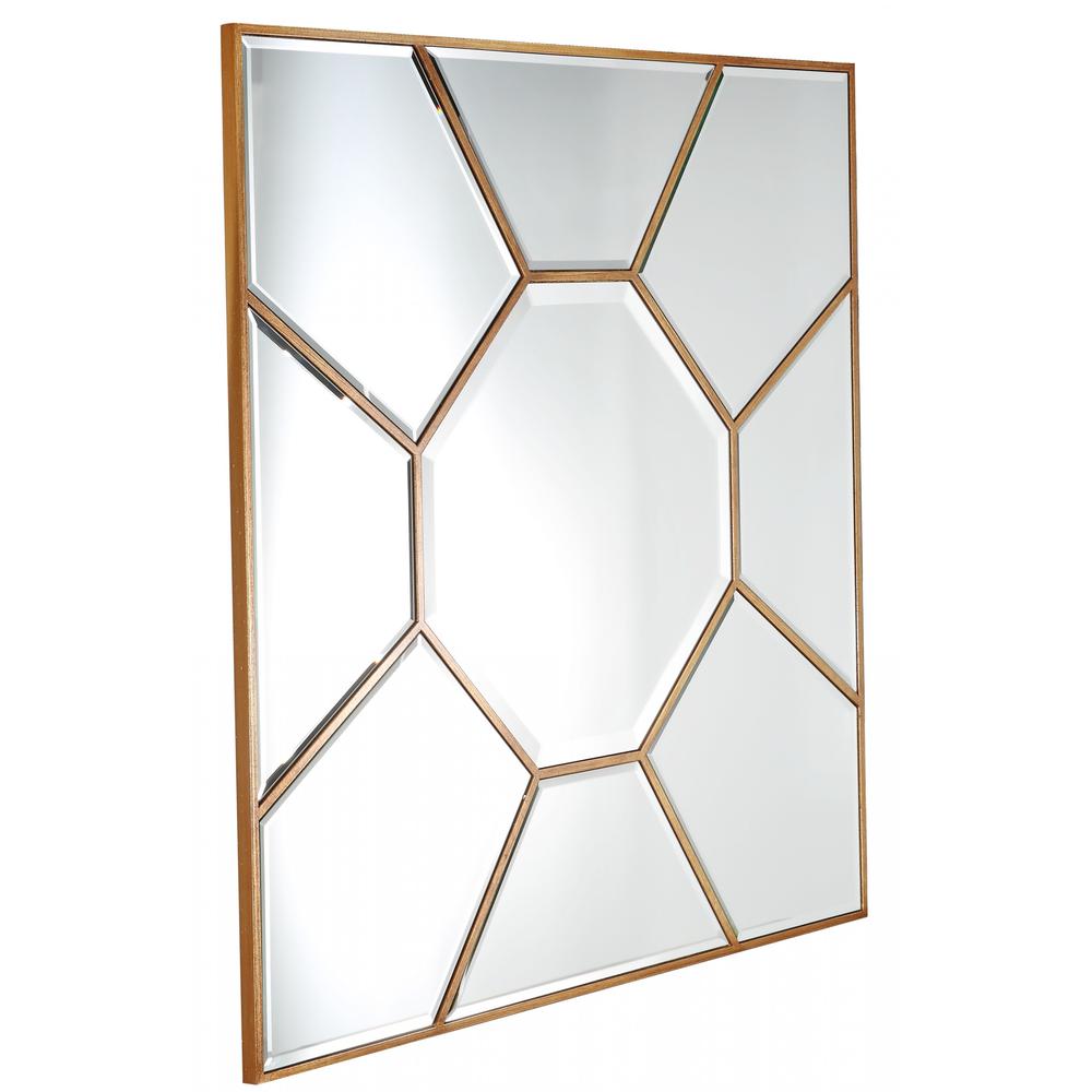 Gold Square Accent Metal Mirror. Picture 2