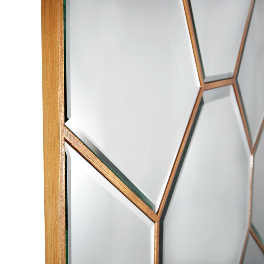 Gold Square Accent Metal Mirror. Picture 7
