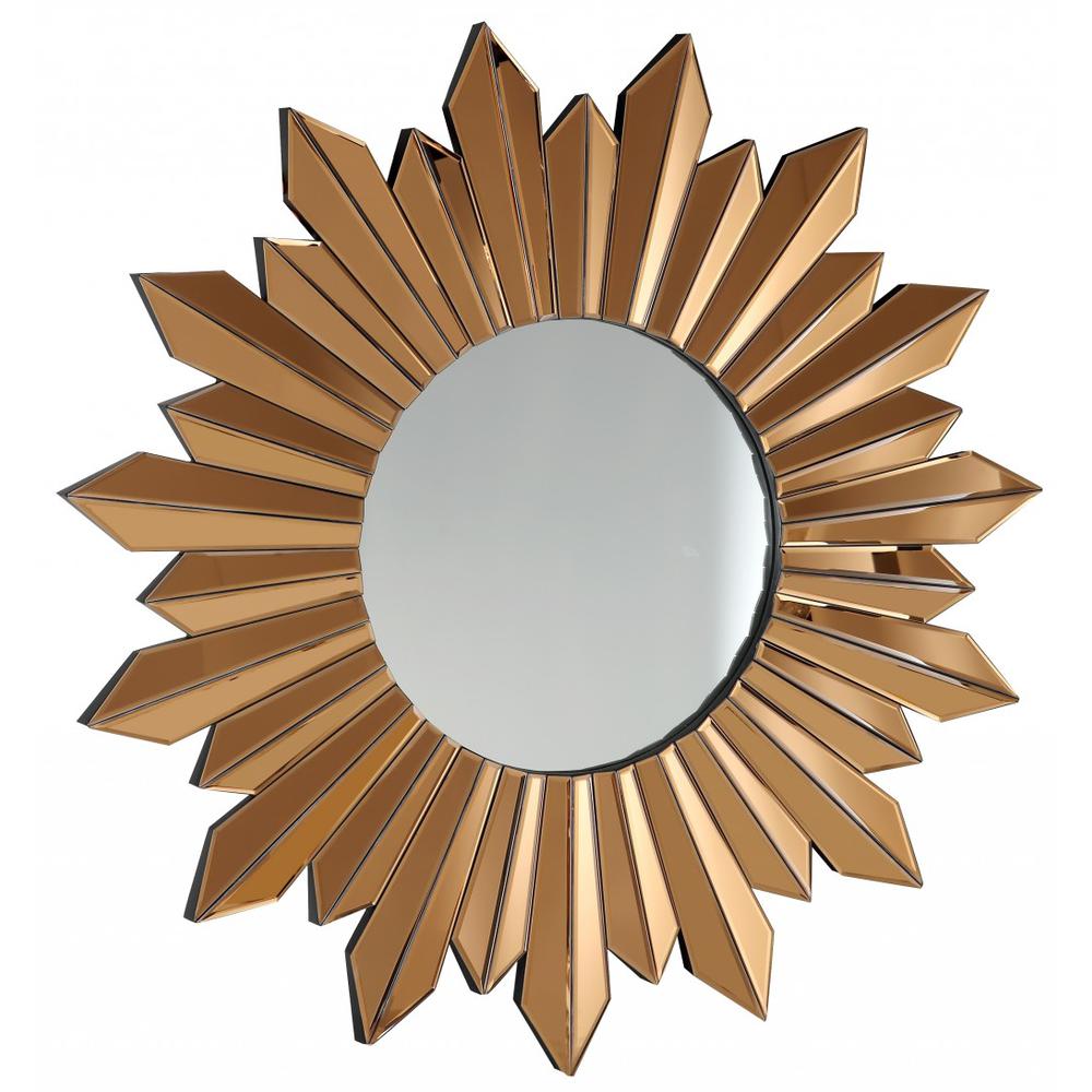 Gold Sunburst Accent Glass Mirror. Picture 1