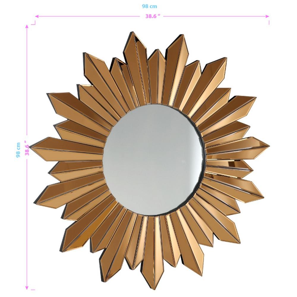Gold Sunburst Accent Glass Mirror. Picture 7