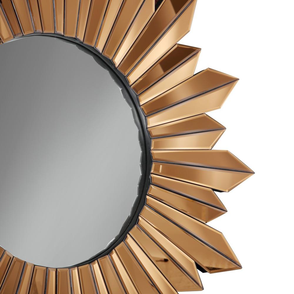 Gold Sunburst Accent Glass Mirror. Picture 5