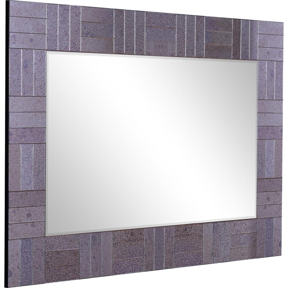 Gray Rectangle Accent Glass Mirror. Picture 3