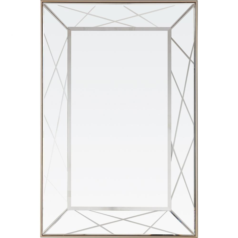 Champagne Rectangle Accent Metal Mirror. Picture 1