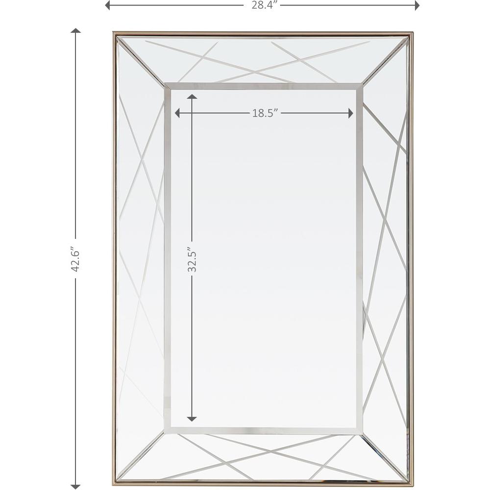 Champagne Rectangle Accent Metal Mirror. Picture 6