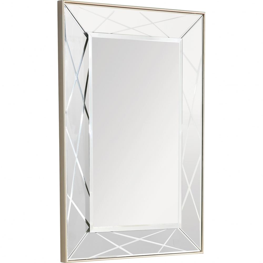 Champagne Rectangle Accent Metal Mirror. Picture 2