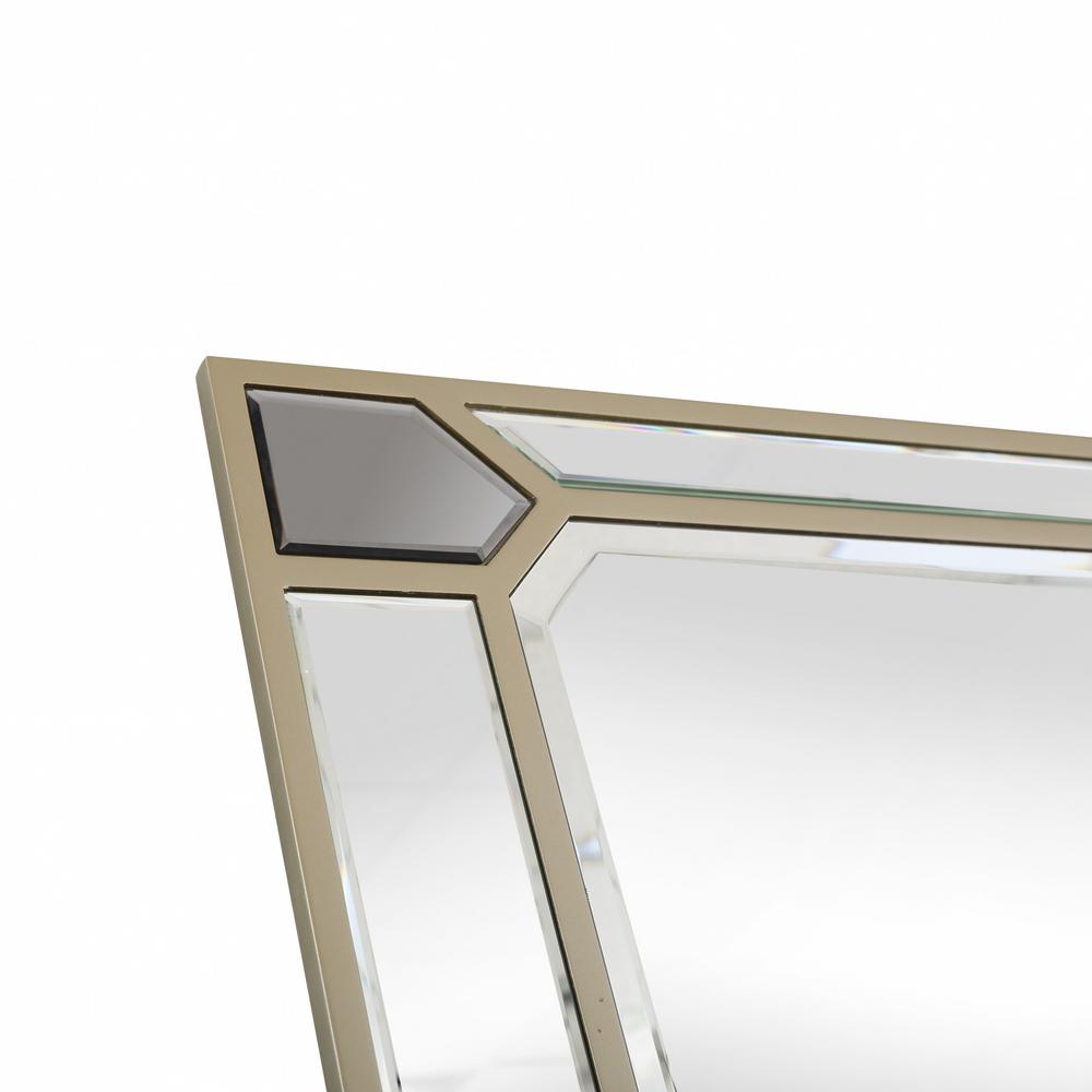 Silver Rectangle Accent Metal Mirror. Picture 5