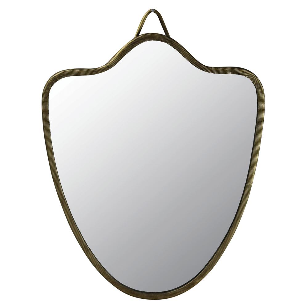 Gold Shield Shaped Wall Mirror Gold. Picture 1