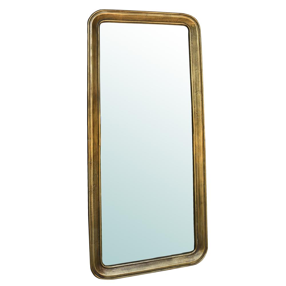 Gold Framed Rectangular Mirror Gold. Picture 1