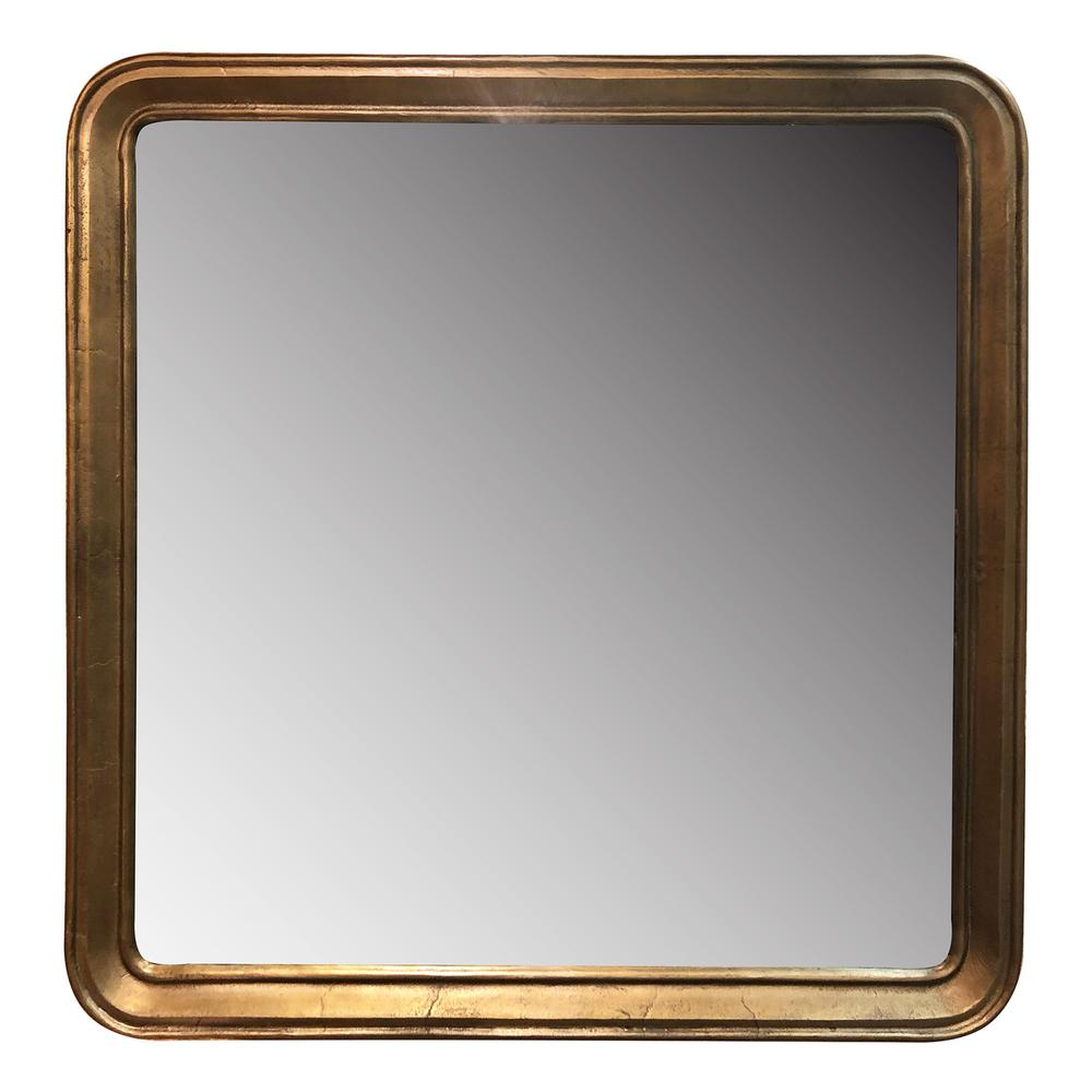 Gold Framed Square Mirror Gold. Picture 1