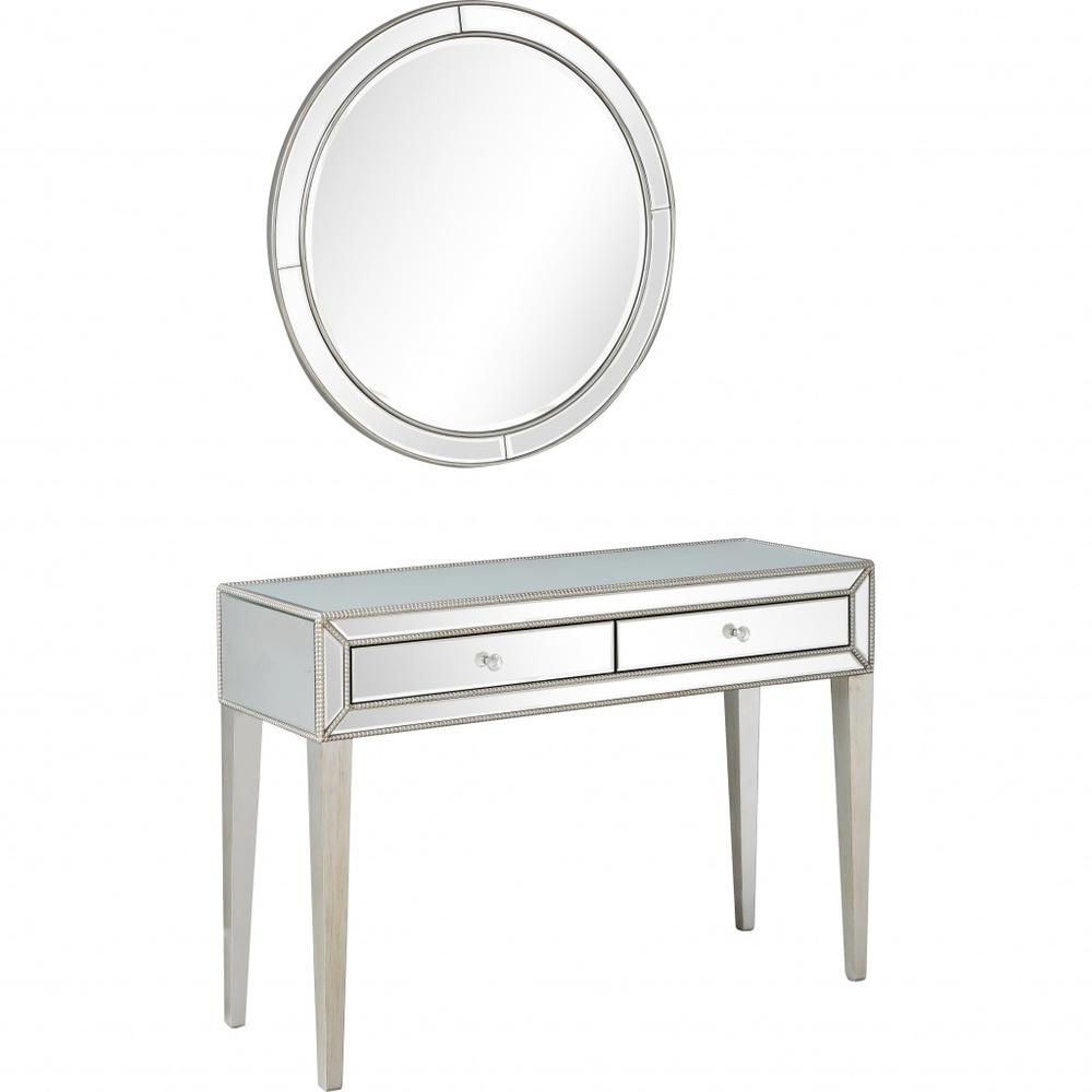 Silver Beaded Mirror and Console Table. Picture 2